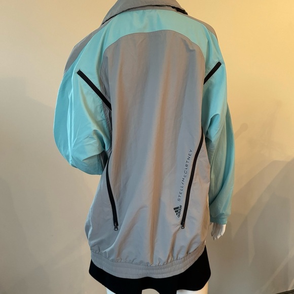 Adidas by Stella McCartney Women's Gray Blue Nylon Track Jacket Windbreaker S - Picture 3 of 10